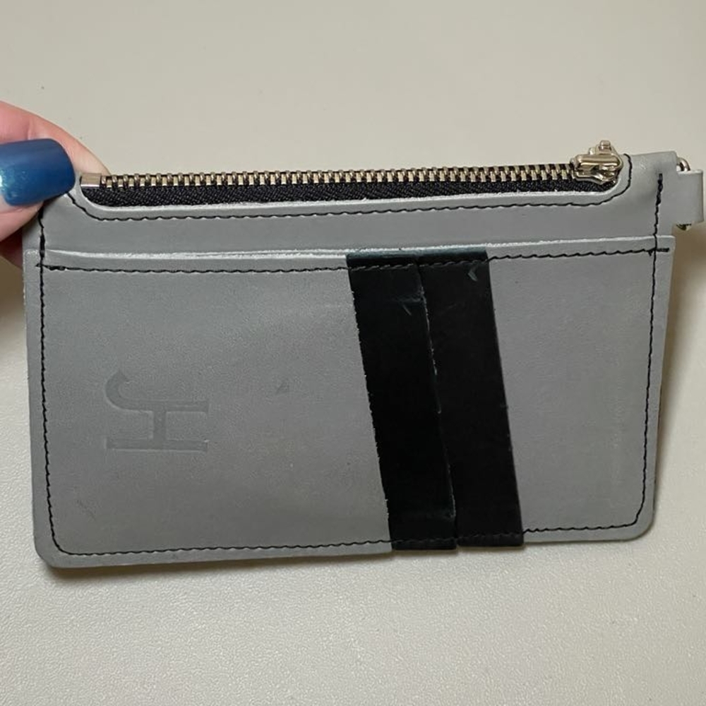 Gray and Black Leather Wallet